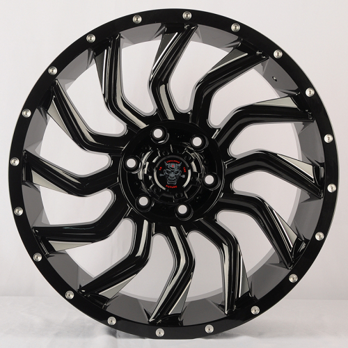 Zumbo Wheels F8529 9.0x20/6x139.7 D110.1 ET0 Gloss Black+Milling spoke&Rivet holes