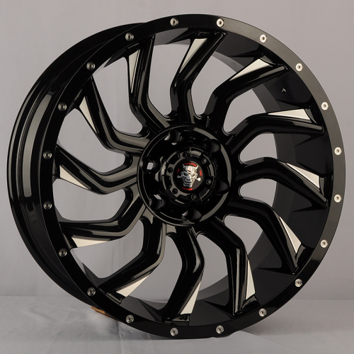 Zumbo Wheels F8529 9.0x20/6x139.7 D110.1 ET0 Gloss Black+Milling spoke&Rivet holes